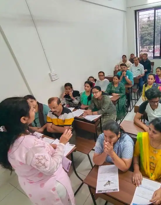 Prof. Roopa Jain Addressing parents at Parent Teacher Meet