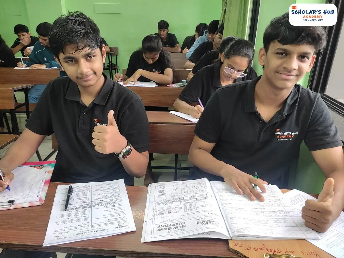 CBSE Students showing thumbs up in test series.